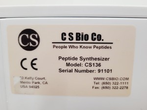 Thumbnail image of CS Bio Co. Peptide Synthesizer Model CS136 Full Glassware Lab