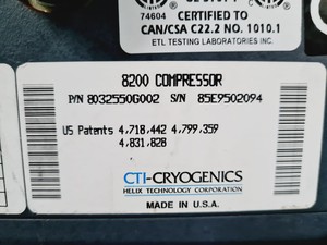 Thumbnail image of CTI-Cryogenics 8200 Compressor Lab