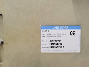Thumbnail image of Millipore Elix 3 Water Purification System and 30L PE030 Storage Tank lab