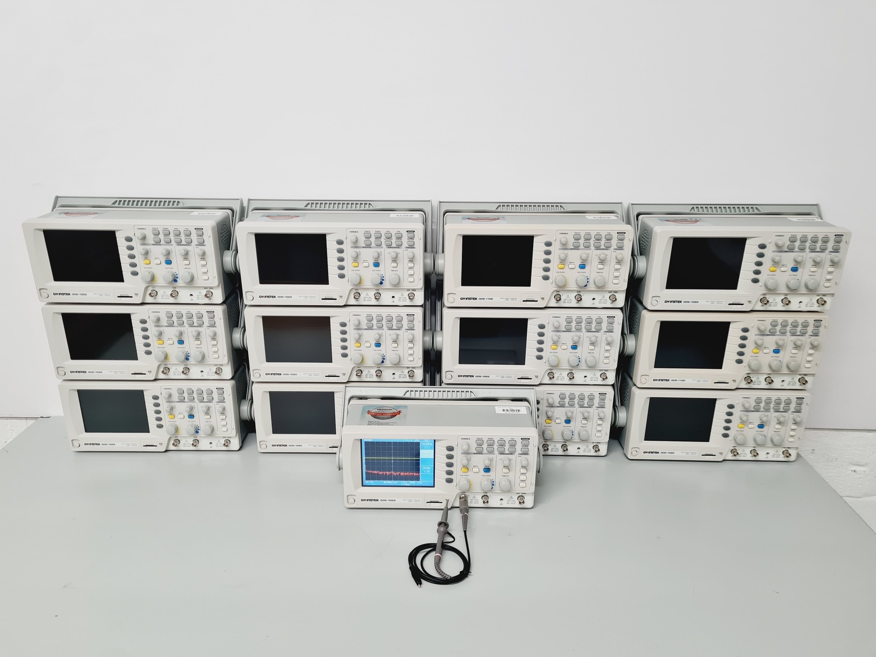 Image of 13 x GW INSTEK GDS-1022 Digital Storage Oscilloscope with Probes Job-Lot Lab Lab