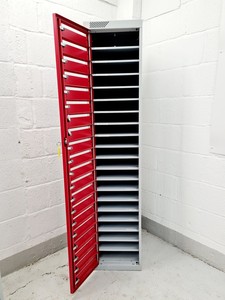 Thumbnail image of Job Lot of 8 Helmsman Dispenser Red/Grey 20 Door Pigeon Hole Post Cabinets Lab