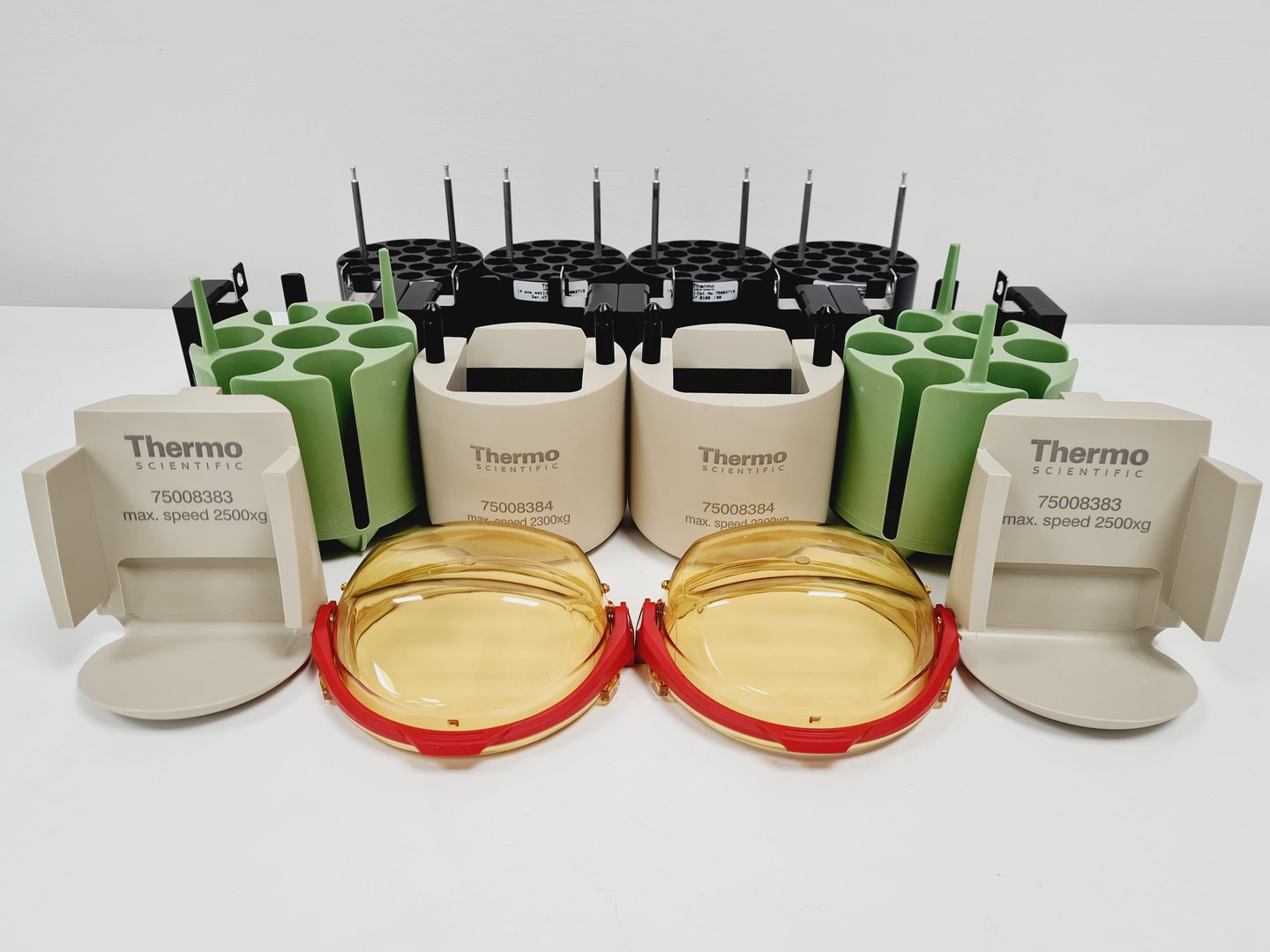 Image of Lot of Thermo Scientific Rotor Bucket Adapters & Lids TX-750  T-25 T-75 Lab