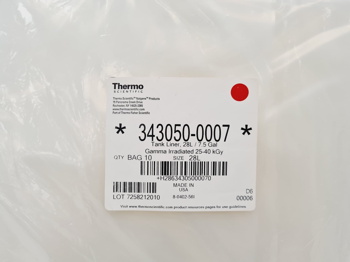 Image of 11 x Packs Various Thermo Scientific Nalgene Coex Polyethylene Film Tank Liners