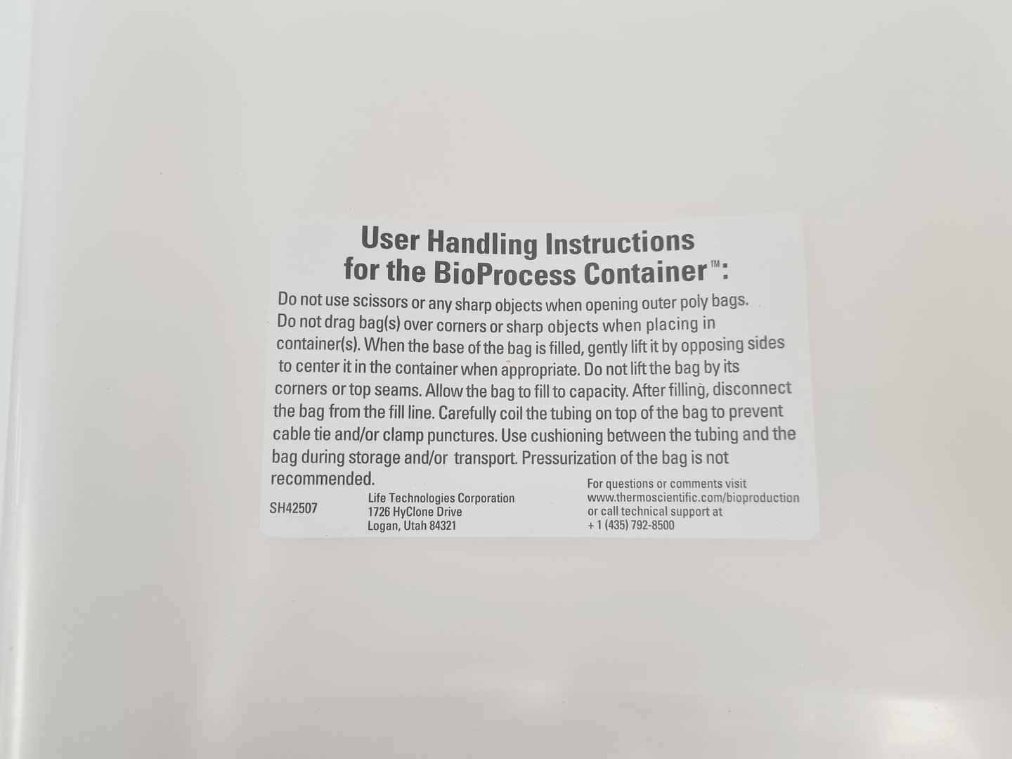 Image of 19 x Thermo Scientific BioProcess Container Tank Liners Non Irradiated 100L