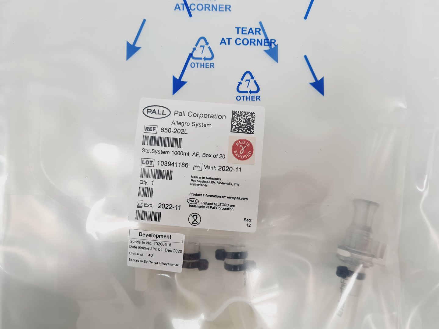 Image of 63 x Various Sized Pall Allegro 2D Biocontainer Systems Advantaflex Tubing 