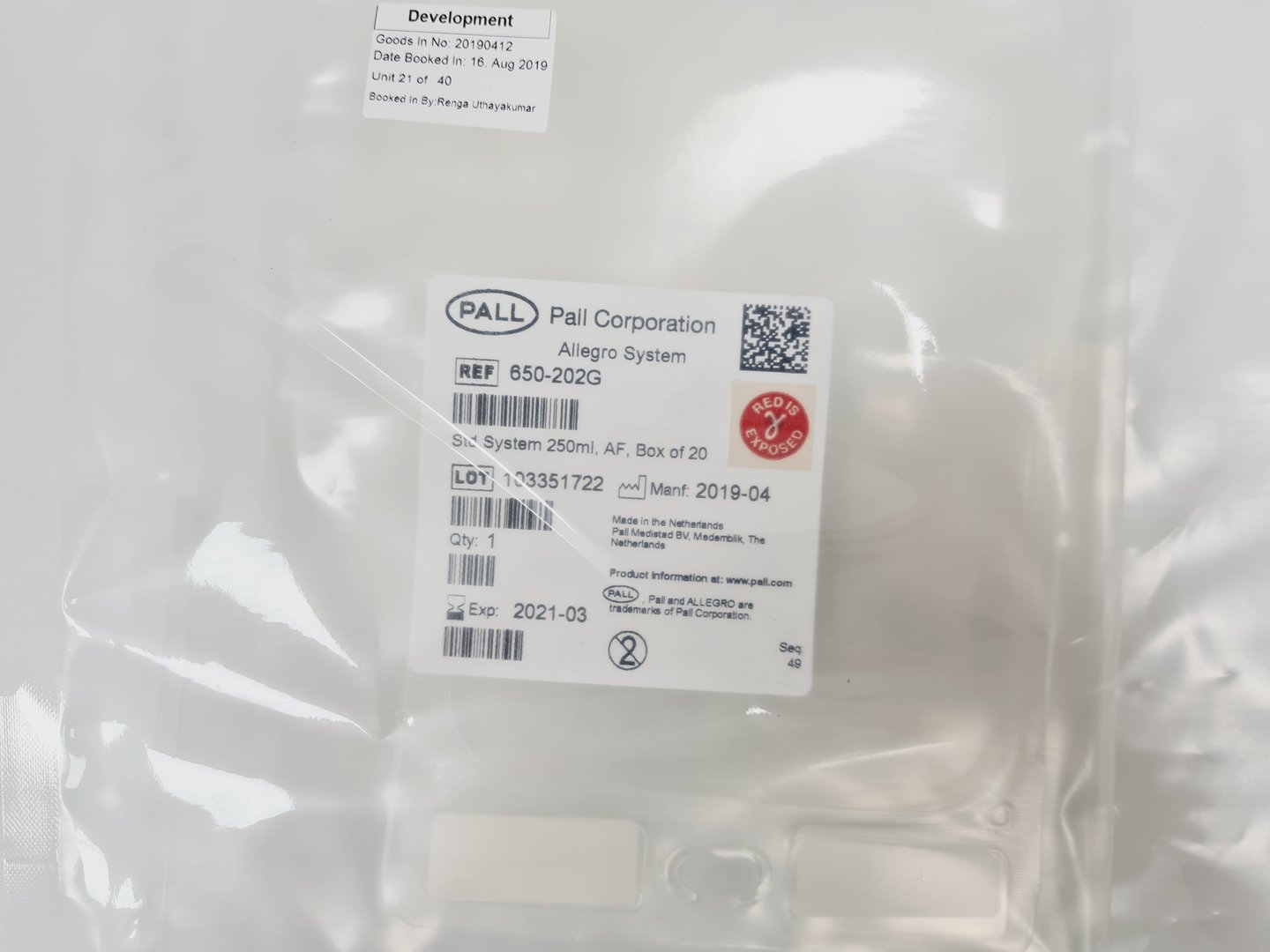 Image of 63 x Various Sized Pall Allegro 2D Biocontainer Systems Advantaflex Tubing