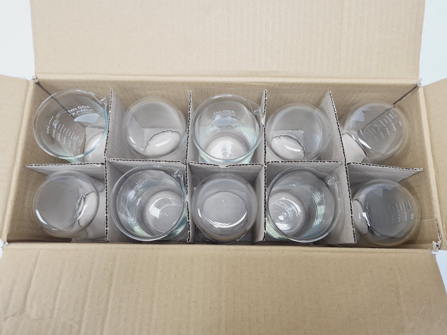 Image of Job Lot of Beakers Kimax ISO (Tall Form), 400 ml  (92 Boxes of 10) Lab