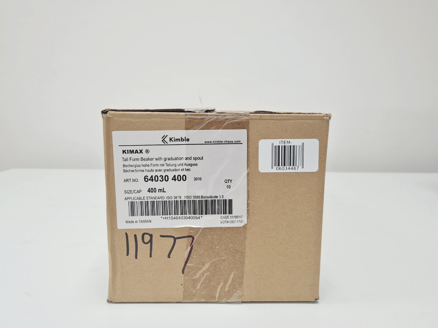 Image of Job Lot of Beakers Kimax ISO (Tall Form), 400 ml  (92 Boxes of 10) Lab