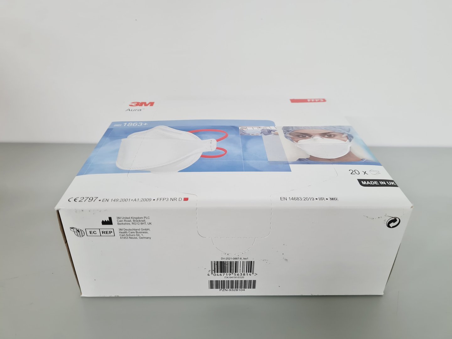 Image of 3M Aura 1863+ FFP3 Face Mask Bundle (2400 Masks)