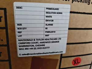 Thumbnail image of Medical PPE Job Lot (Masks and XL Isolation Gowns)