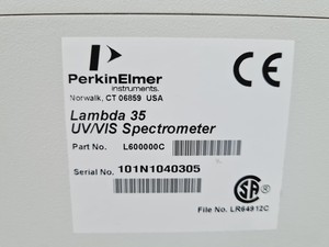 Thumbnail image of Perkin Elmer Model Lambda 35 UV/VIS Spectrophotometer Lab