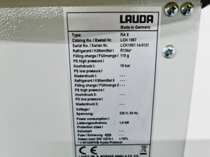 Thumbnail image of Lauda Alpha RA 8 Cooling Thermostatic Water Bath Lab