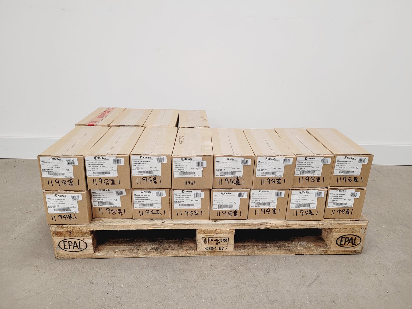 Image of Job Lot of 28 Boxes of 10 Erlenmeyer Kimax ISO (Narrow Neck) Flasks, 100 ml Lab