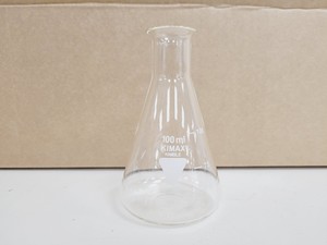 Thumbnail image of Job Lot of 28 Boxes of 10 Erlenmeyer Kimax ISO (Narrow Neck) Flasks, 100 ml Lab
