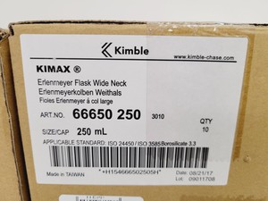 Thumbnail image of Job Lot of 7 Boxes of Erlenmeyer Kimax ISO (Wide Neck), 250 ml 