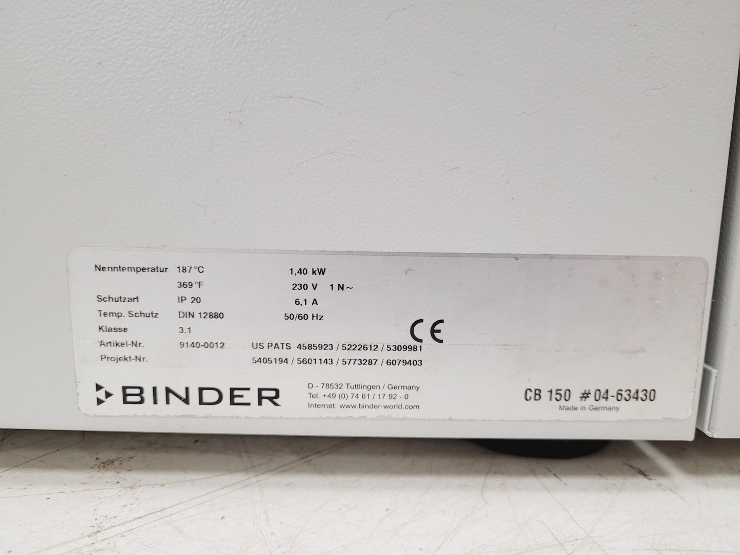 Image of Binder CO2 Laboratory Incubator CB 150  Lab Spares/Repairs