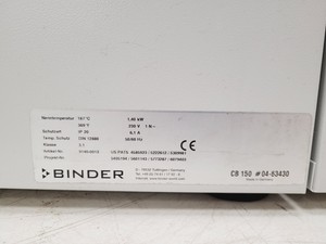 Thumbnail image of Binder CO2 Laboratory Incubator CB 150  Lab Spares/Repairs