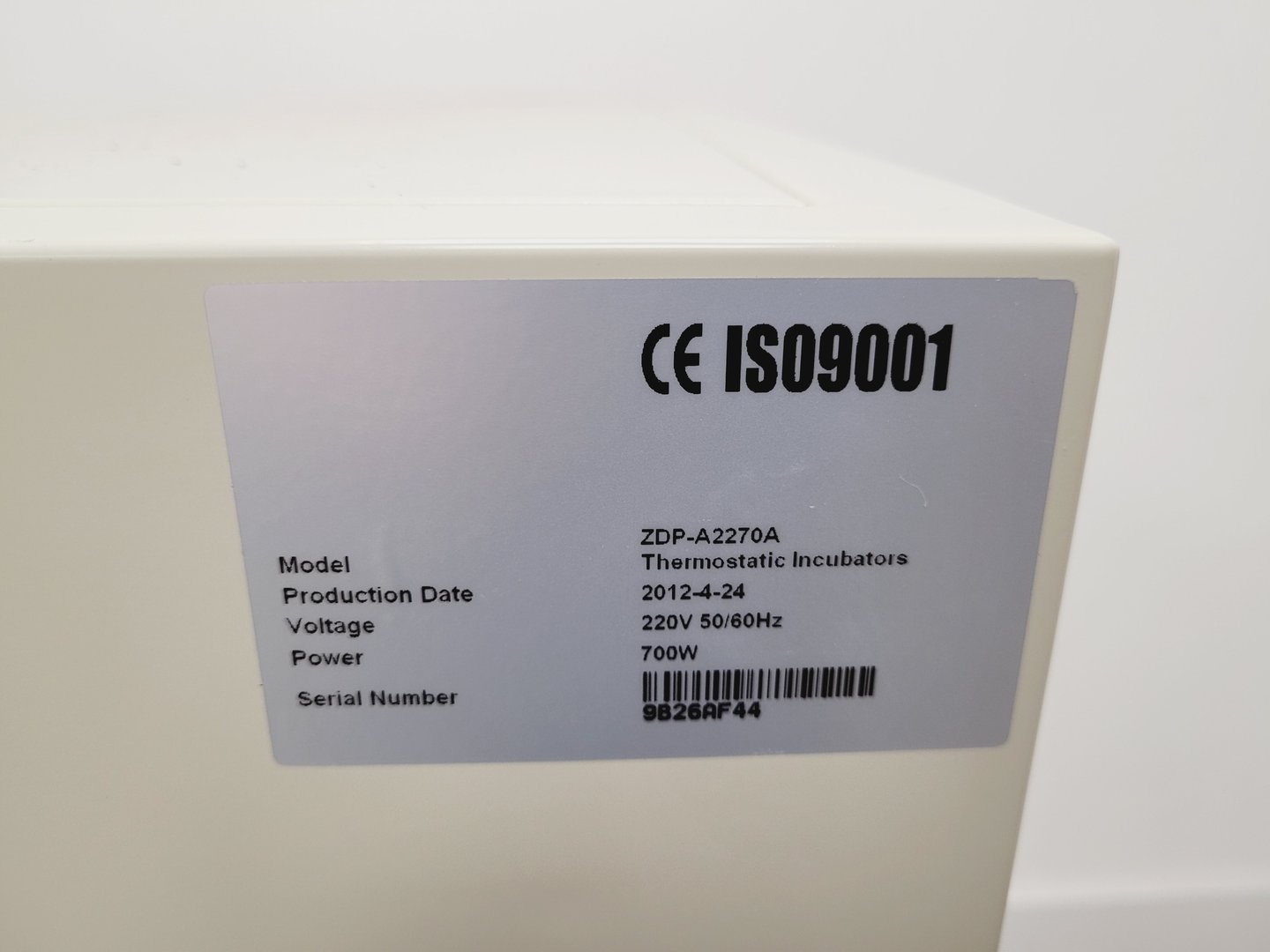 Image of SciQuip Incu-270S Incubator Model - ZDP-A2270A Lab Spares/Repairs