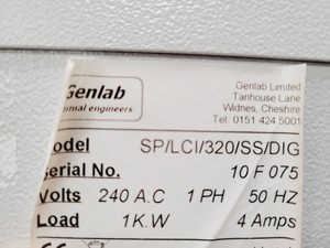 Thumbnail image of Genlab SP/LCI/320/SS/DIG Laboratory Incubator Lab