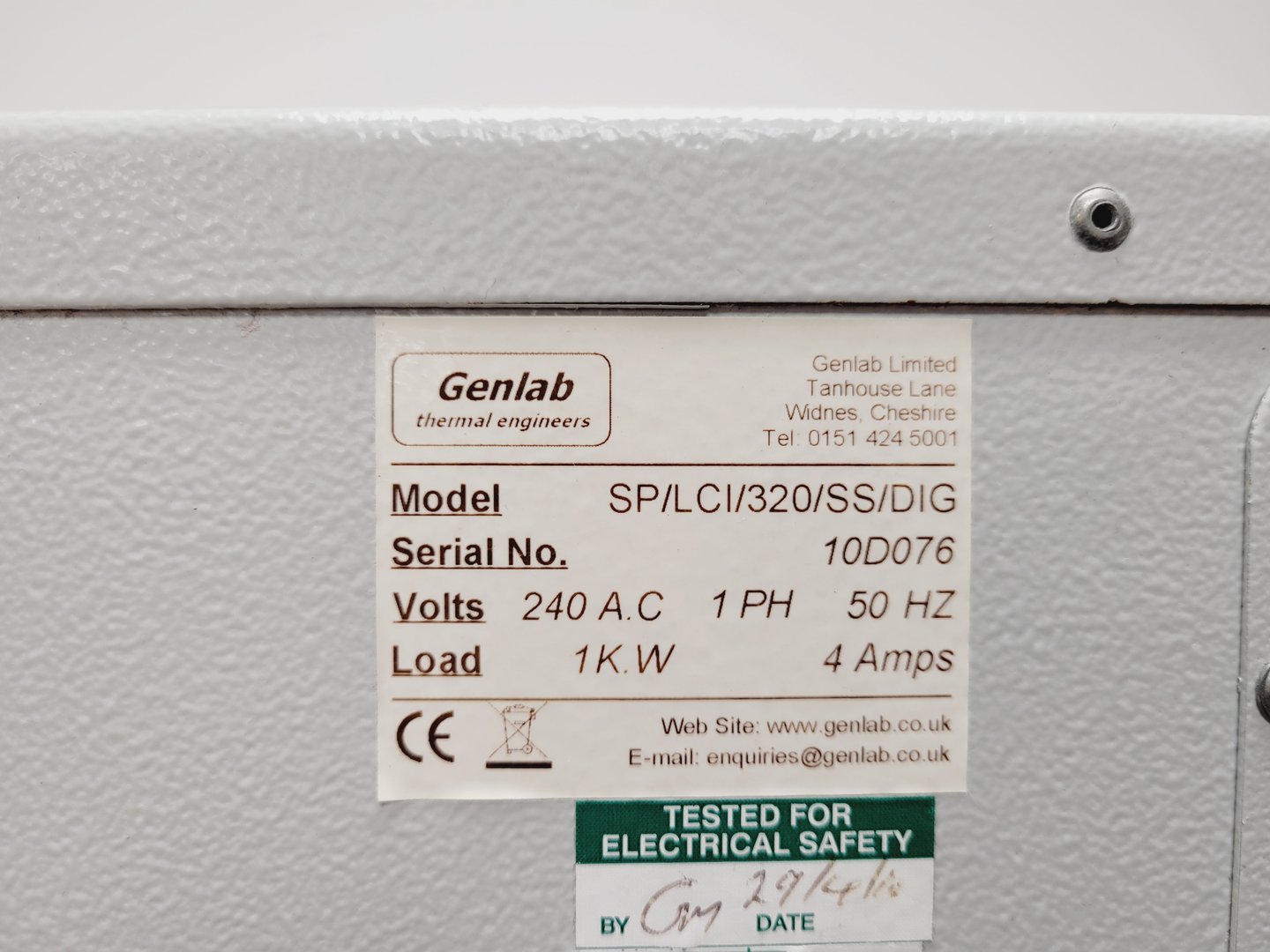 Image of Genlab Model SP/LCI/320/SS/DIG Lab Incubator