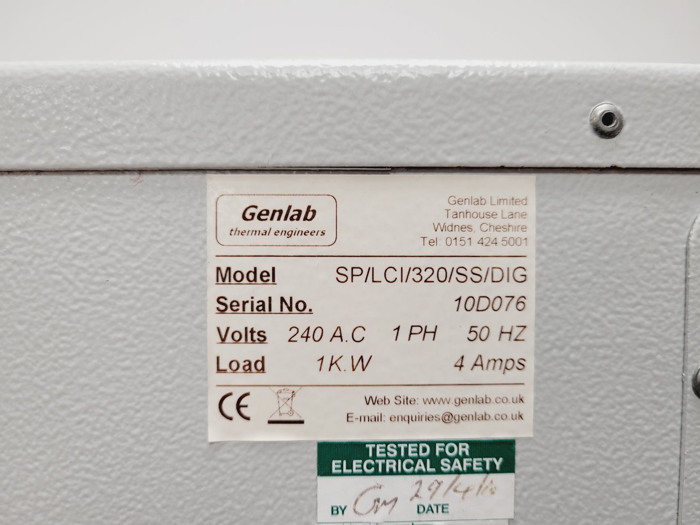 Image of Genlab Model SP/LCI/320/SS/DIG Lab Incubator