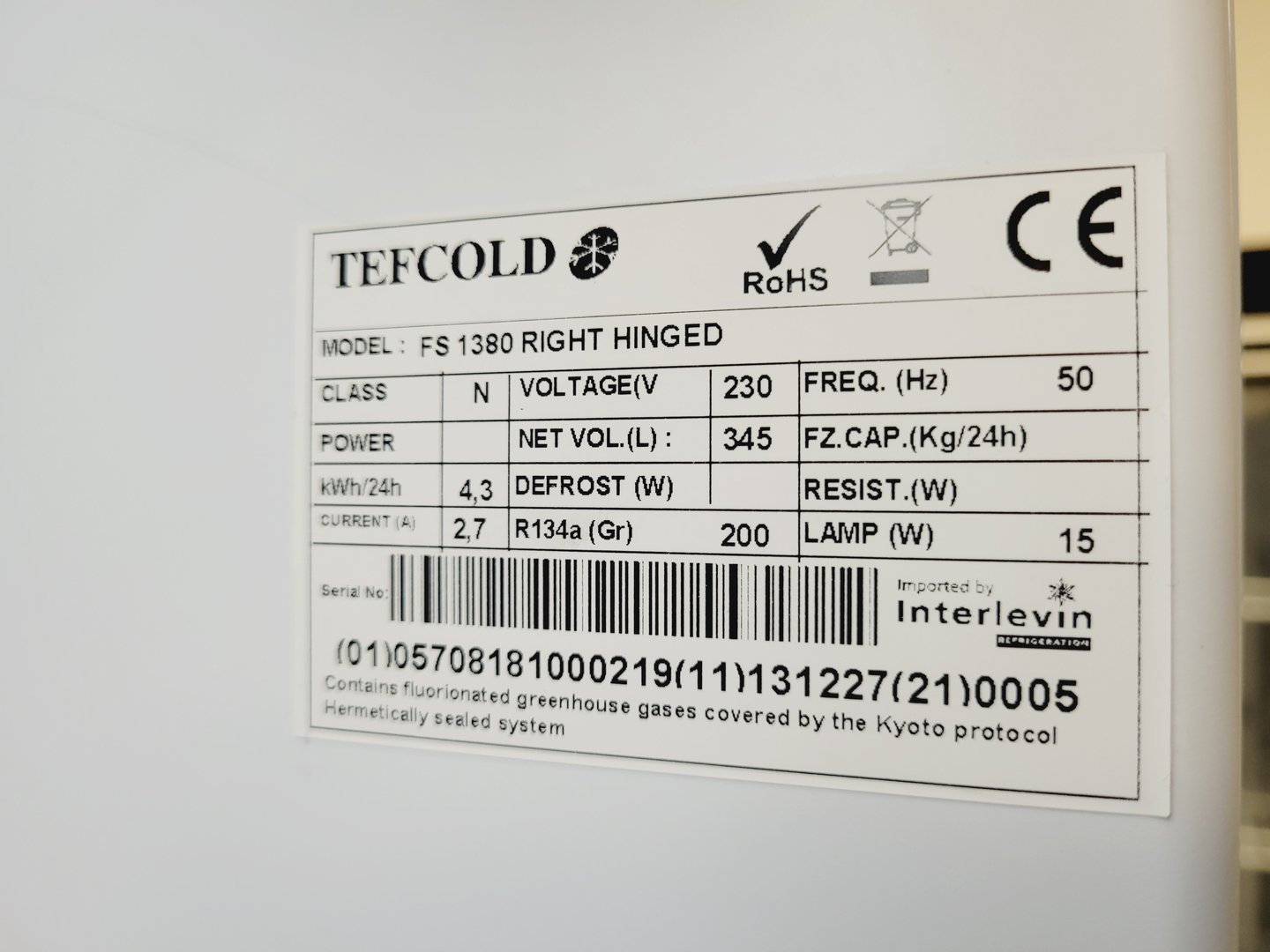 Image of Tefcold FS 1380 Model Bottle Cooler Lab Refrigerator