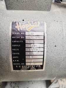 Thumbnail image of E.C. Hopkins Disc Sander Model - 14 DS - Faulty Brake Box