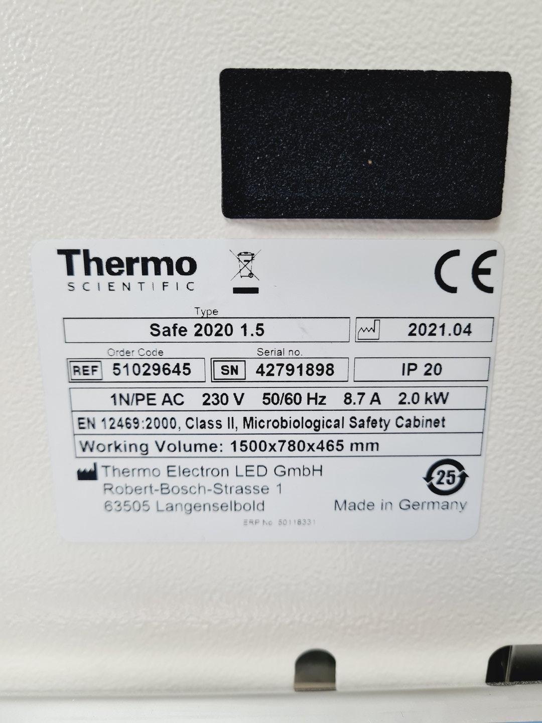 Image of Thermo Fisher Model Safe 2020 1.5 Class 2 Biological Safety Cabinet Lab