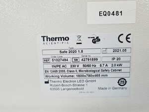 Thumbnail image of Thermo Fisher Safe 2020 1.8 Class 2 Biological Safety Cabinet Lab