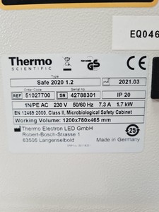 Thumbnail image of Thermo Fisher Class 2 Safe 2020 1.2 Biological Safety Cabinet Lab