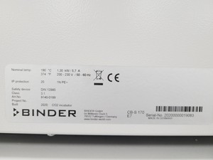 Thumbnail image of Binder CB-S 170 CO2 Incubator Double Stack Lab