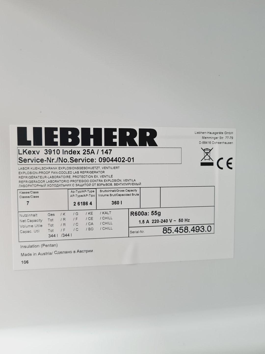 Image of Liebherr 3910 LKEXV Laboratory Fridge Refrigerator Lab