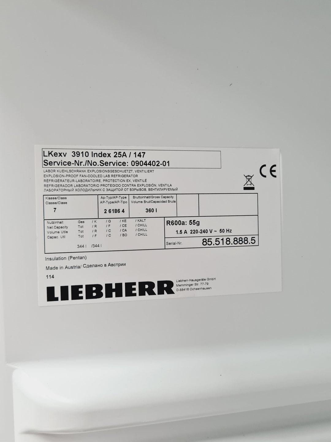 Image of Liebherr LKEXV 3910 Laboratory Fridge Refrigerator Lab