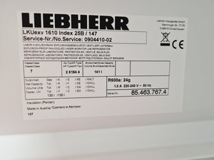 Thumbnail image of Liebherr Model 1610 LKUEXV Laboratory Fridge Lab