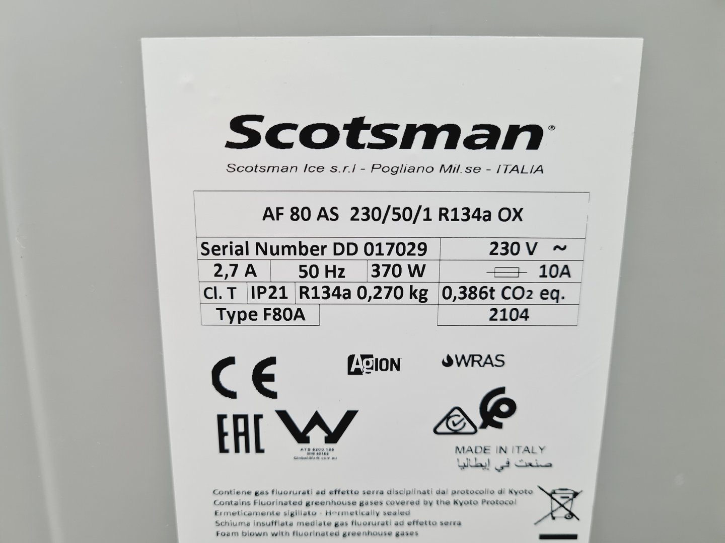 Image of Scotsman AF 80 Laboratory Ice Machine