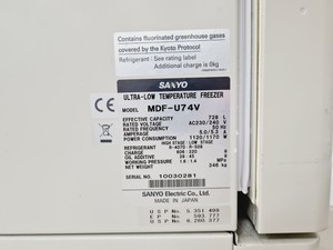 Thumbnail image of Sanyo Model MDF-U74V Ultra Low Temperature Freezer