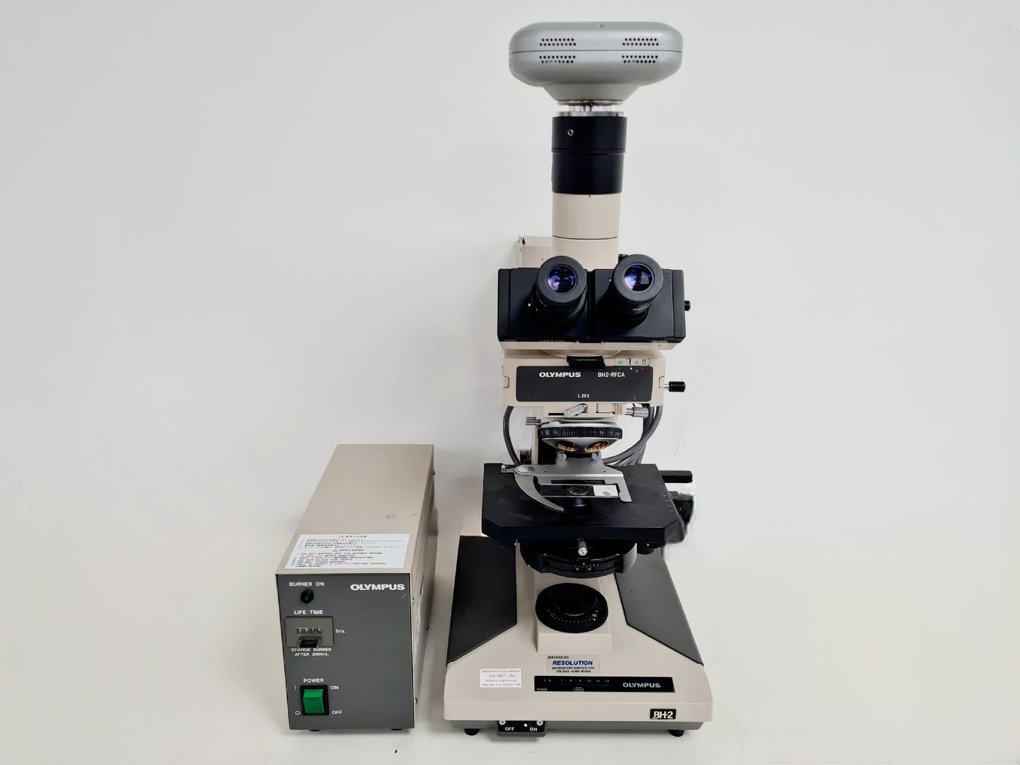 Image of Olympus BH-2 Microscope With Power Supply and Camera Lab