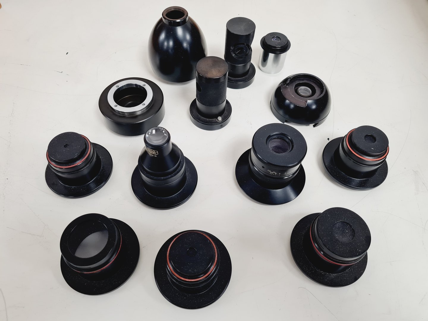 Image of Zeiss Ulraphot Vintage Photographic Microscope With Lot Of Accessories + Desk
