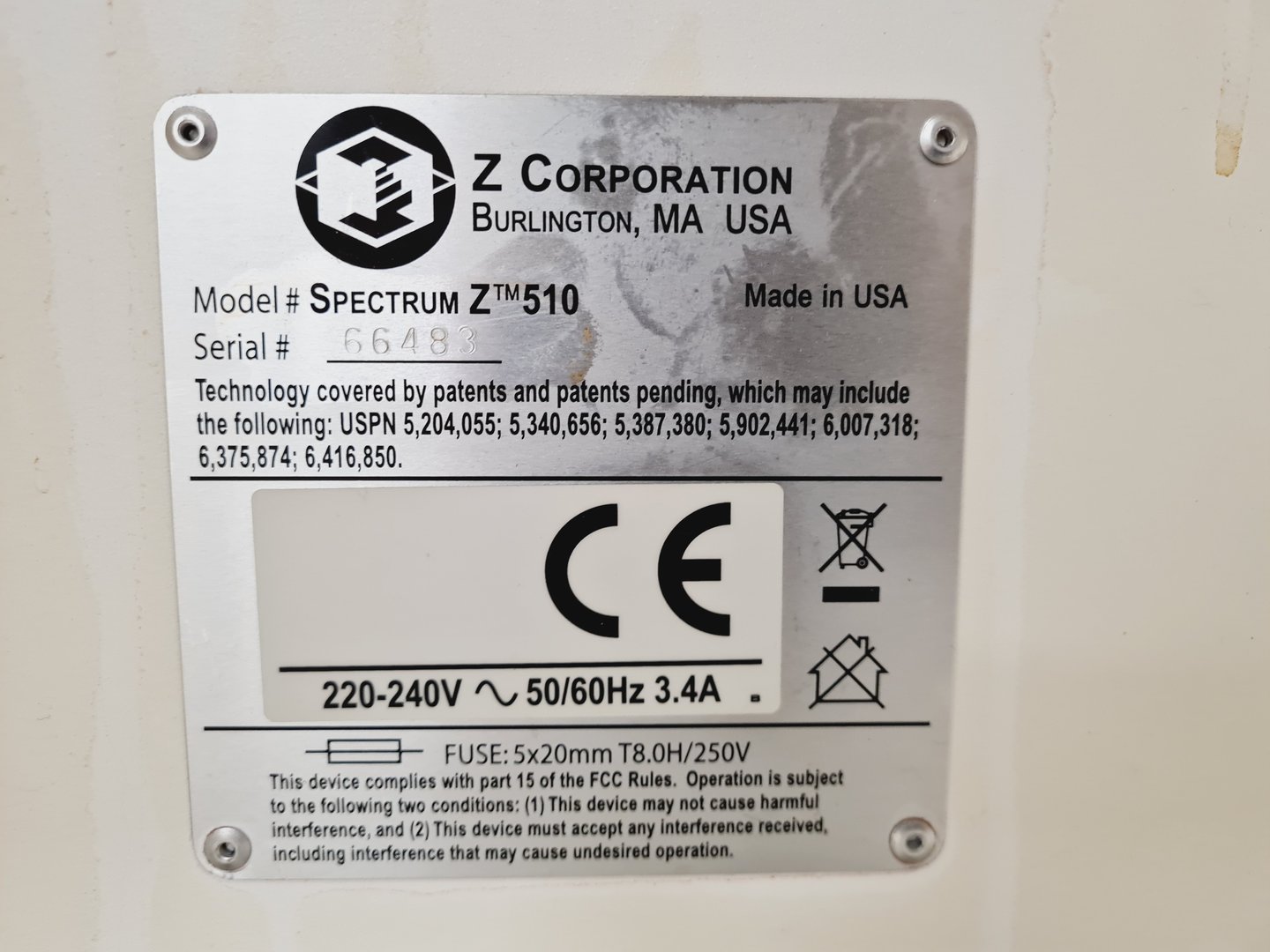 Image of Zcorporation Spectrum Z510 3D Printer