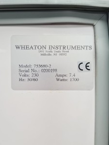 Thumbnail image of Wheaton 753680-2 Reach In Incubator Lab Spares/Repairs