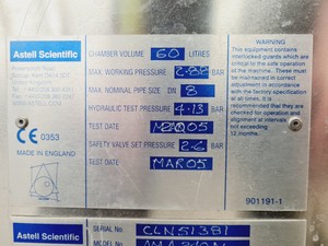 Thumbnail image of Astell AMA240N Floorstanding Autoclave Lab