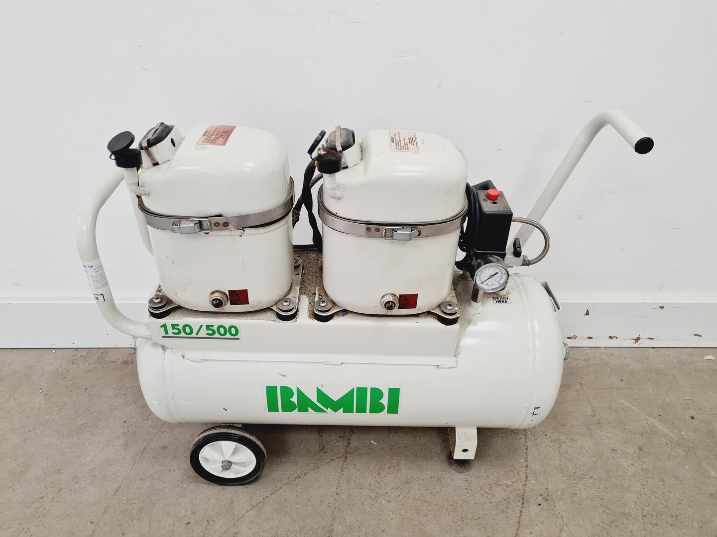 Image of Bambi 150/500 Silent Air Compressor With Wheels Spares/Repairs