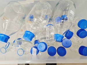 Thumbnail image of Lot Of Pyrex,Schott, FisherBrand and Simax Lab Glassware 