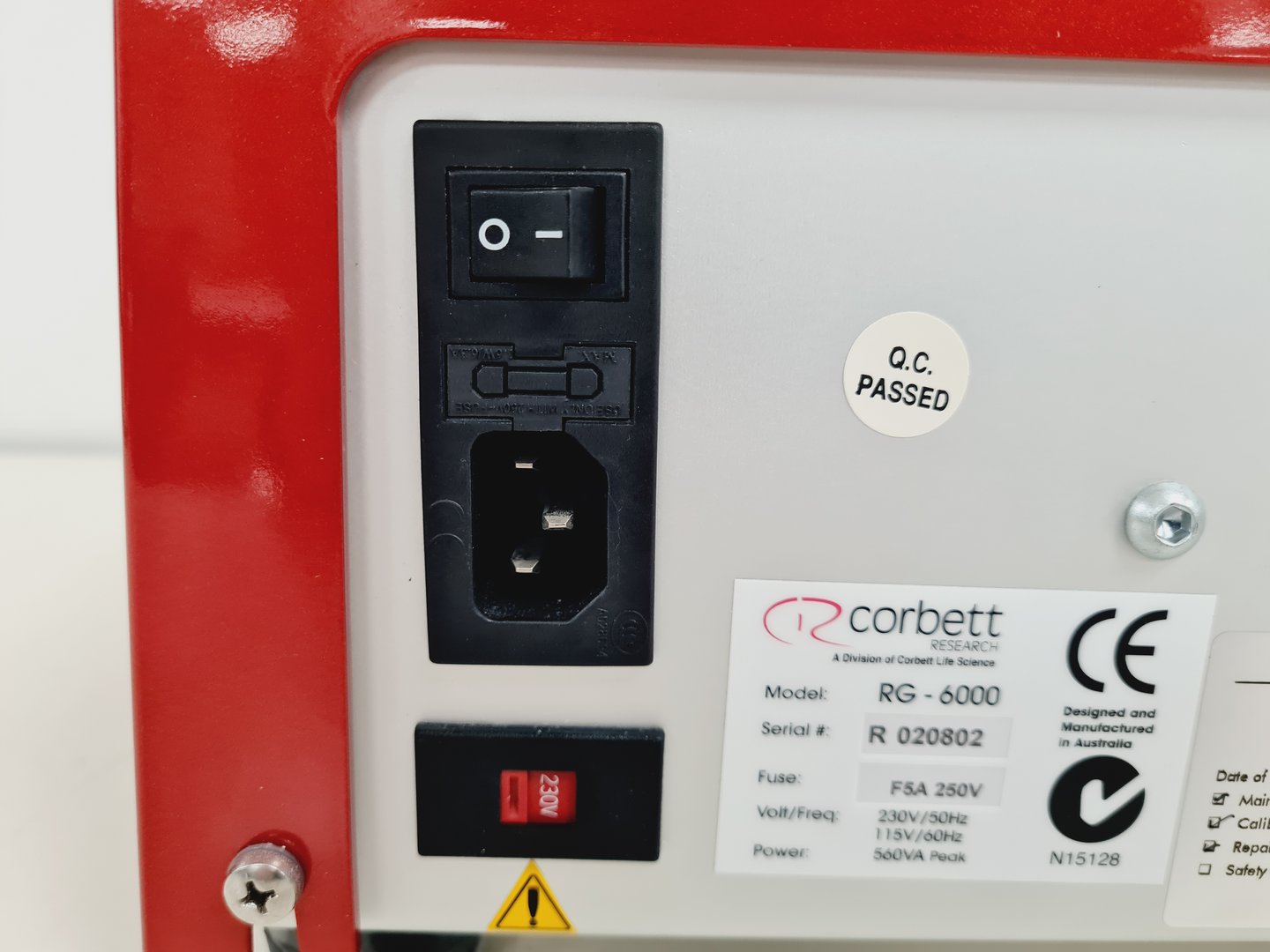 Corbett Research Rotor-Gene RG-6000 Real-time PCR Analyser Lab