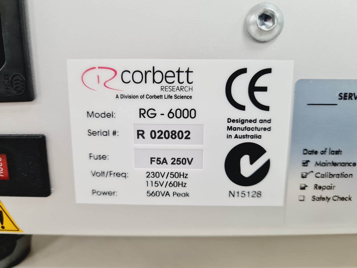 Corbett Research Rotor-Gene RG-6000 Real-time PCR Analyser Lab