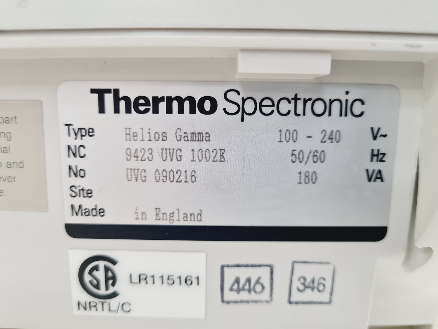 Image of Thermo Scientific Helios Y Gamma UV-VIS Spectrophotometer Lab