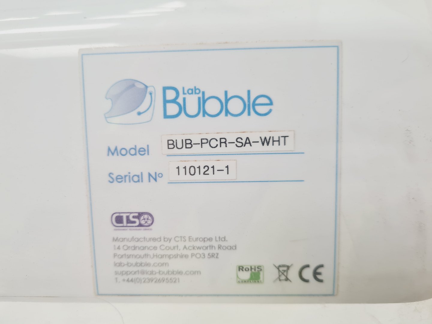 Image of Lab-Bubble Still Air PCR Enclosure - White - BUB-PCR-SA-WHT