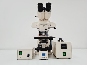 Image of Carl Zeiss Axioskop El Einsatz Fluorescence Microscope w/ 5 Objectives