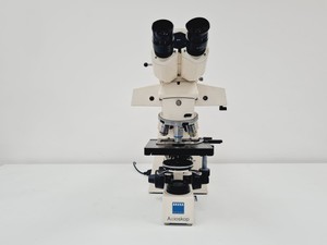 Thumbnail image of Carl Zeiss Axioskop El Einsatz Fluorescence Microscope w/ 5 Objectives