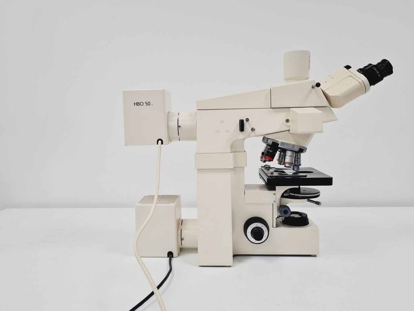 Image of Carl Zeiss Axioskop El Einsatz Fluorescence Microscope w/ 5 Objectives